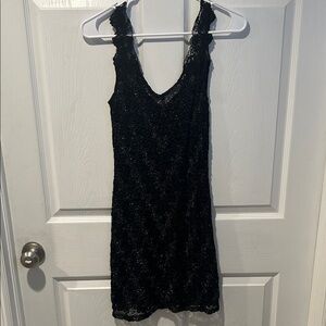 FP Movement by Free People Black Lace Mini Dress